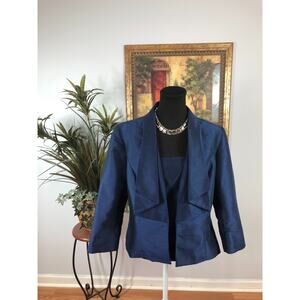 Nicolette Blazer Jacket Womens 14 Navy Blue Executive Elegant Cocktail Classic